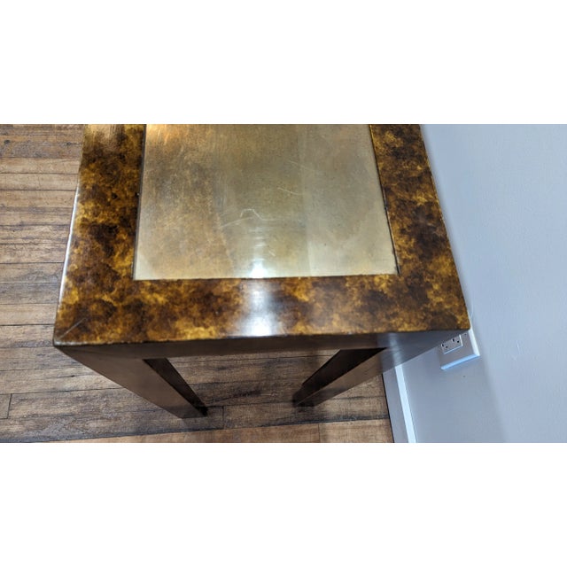 1970s John Widdicomb Brass Inlayed Console Table For Sale - Image 5 of 12