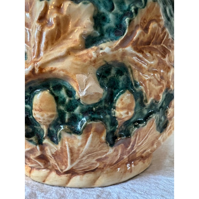 Ceramic Vintage Majolica Pottery Pitcher Squirrel With Tree Branch Handle For Sale - Image 7 of 10