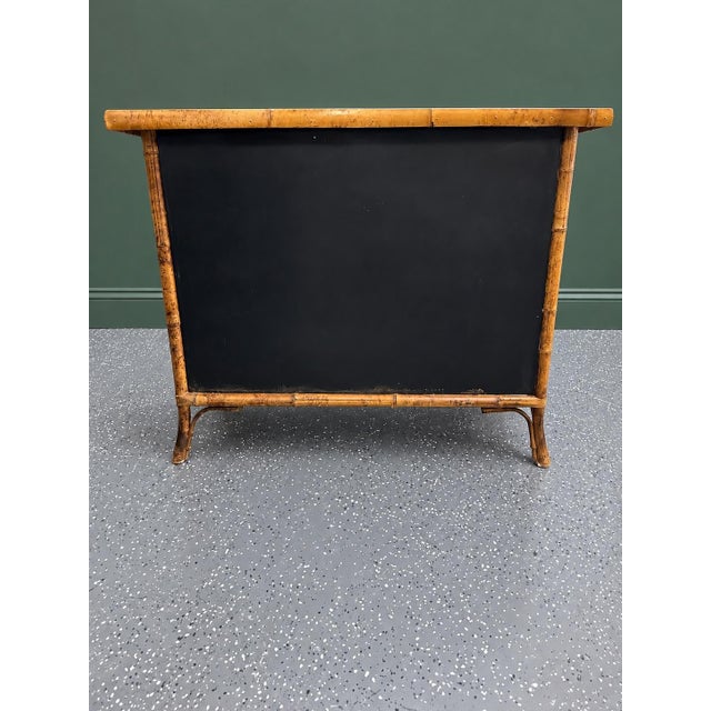 Vintage Aesthetic Movement Style Bamboo and Black Lacquer Chinoiserie Cabinet For Sale - Image 10 of 11