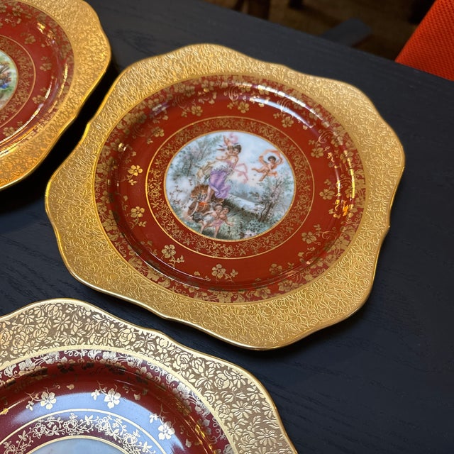 Gold Royal Vienna Square Dessert Plates, Set of Eleven For Sale - Image 8 of 12