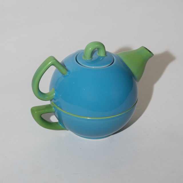 Whimsical Tea-for-One Set, Nesting Tea Cup and Tea Pot For Sale In Phoenix - Image 6 of 6