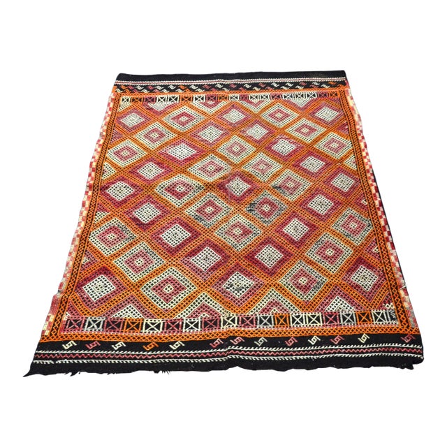 1960s Tribal Turkish Kilim Rug For Sale