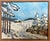 Early 20th Century Framed Winter Scene Landscape - Acrylic on Canvas For Sale