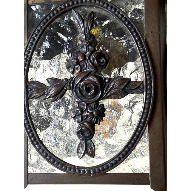 Brown 20th Century German Brass and Textured Glass Chinoiserie Lantern, 1920s For Sale - Image 8 of 18
