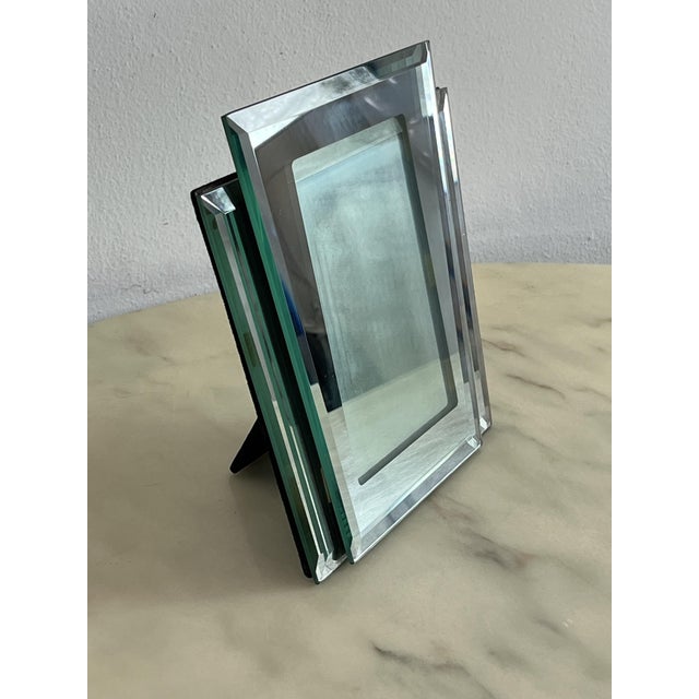 Glass Art Deco Mirrored Glass Photo Holder, 1940s For Sale - Image 7 of 14