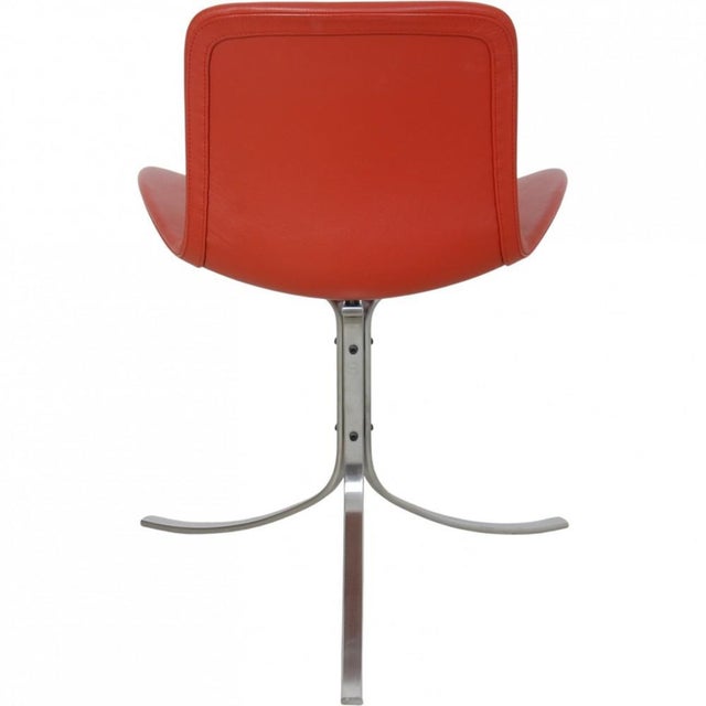 Red PK9 Chair in Red Aura Leather by Poul Kjærholm, 2020 For Sale - Image 8 of 13