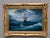 Signed Large Oil Painting Canvas Seascape With Gold Frame For Sale - Image 10 of 12
