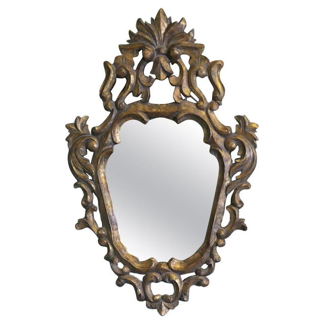 Small Baroque Style Gilt Wall Mirror, 1890s For Sale - Image 9 of 9
