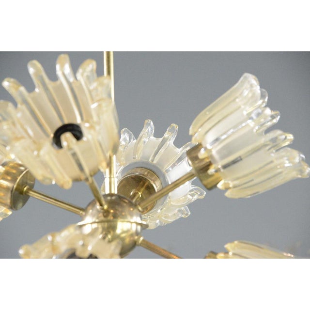 Metal Mid-Century Chandelier by Leclaire & Schäfer, 1960s For Sale - Image 7 of 11