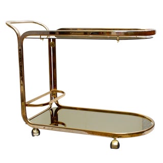 Romeo Rega Brass & Glass Bar Cart For Sale