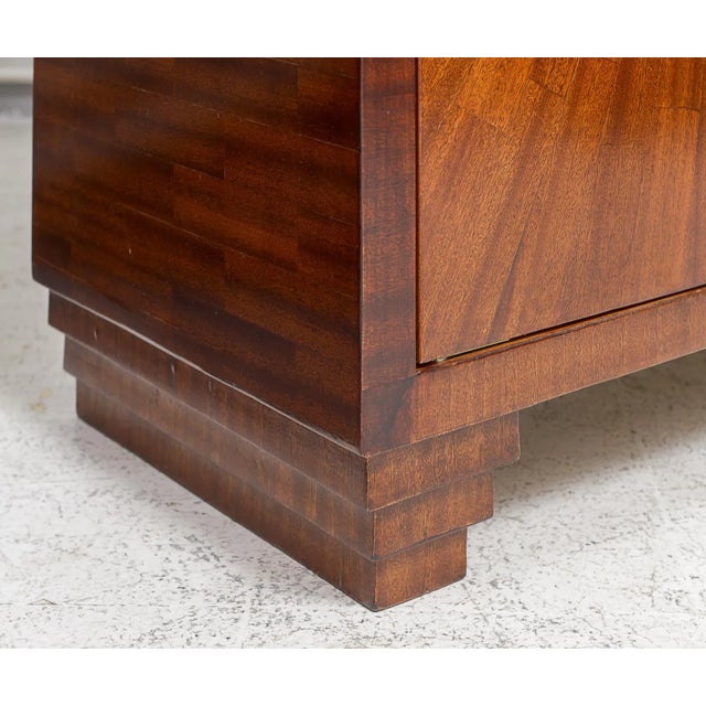 Chestnut Exquisite Parquetry Cabinet With Starburst Pattern For Sale - Image 8 of 10
