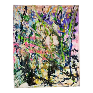 Vintage Abstract Painting on Canvas