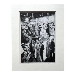 Vtg 1939 Print in 11x14 Mat, Ready to Frame: Peggy Bacon "The Social Graces" For Sale