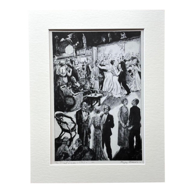 Vtg 1939 Print in 11x14 Mat, Ready to Frame: Peggy Bacon "The Social Graces" For Sale