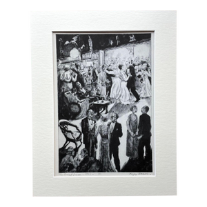 Vtg 1939 Print in 11x14 Mat, Ready to Frame: Peggy Bacon "The Social Graces"