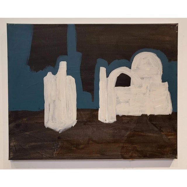 Contemporary Painting of Desert Ruins at Night by Artist Lionel Lamy For Sale In Dallas - Image 6 of 6