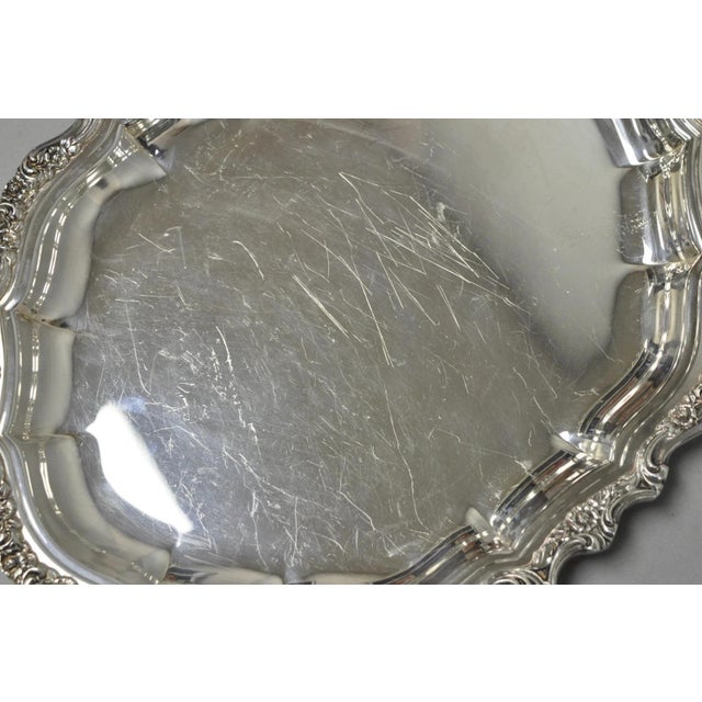 Silver Mid 20th Century International Silver "Countess" Silver Plated Small Bar Tray Serving Platter For Sale - Image 8 of 12