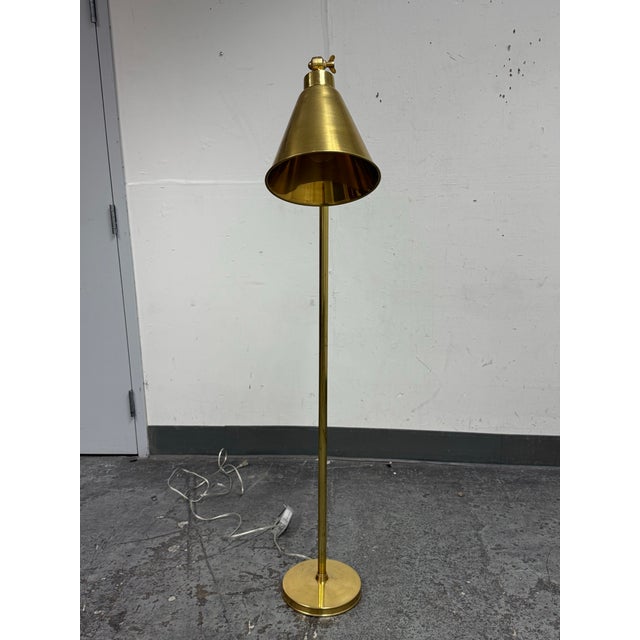 Contemporary Serena & Lily Claremont Brass Floor Lamp For Sale - Image 3 of 12