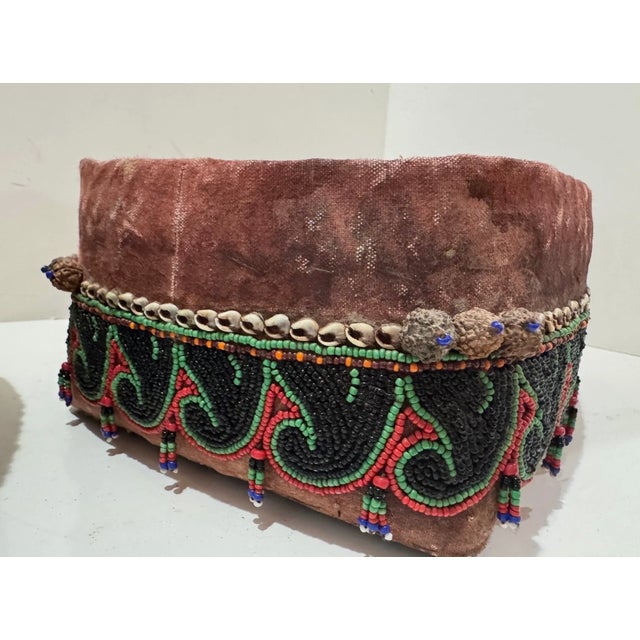 Antique Sumatran Beaded Wedding Box Minangkabau Indonesia Cowrie Basket Lid For Sale - Image 11 of 11