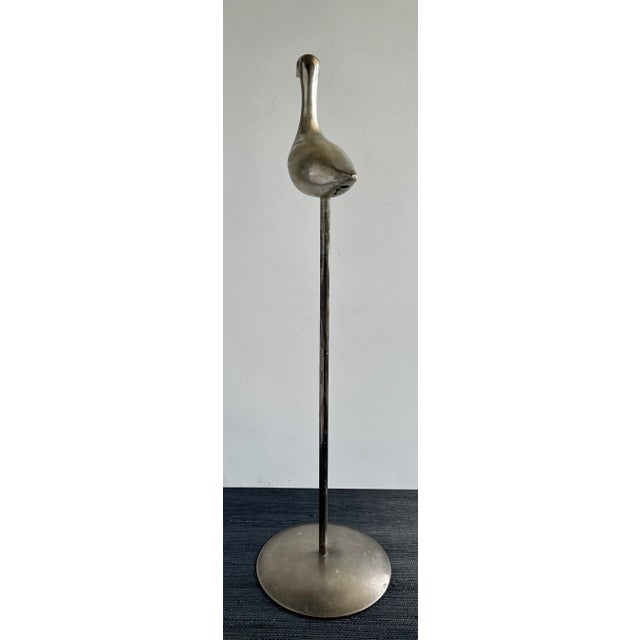 Mid 20th Century Mid-Century Chrome Crane Figurine Statue or Hat Stand 18" High For Sale - Image 5 of 13