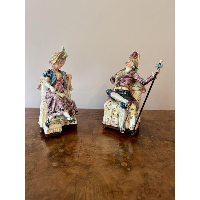 Antique Victorian Musical Figures, 1880, Set of 2 For Sale - Image 11 of 13