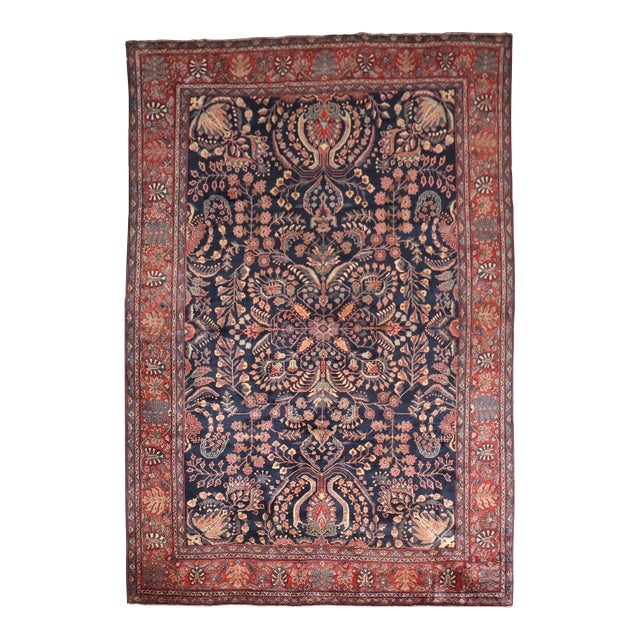 Navy Sarouk Ferehan Rug rug no.j5088 For Sale