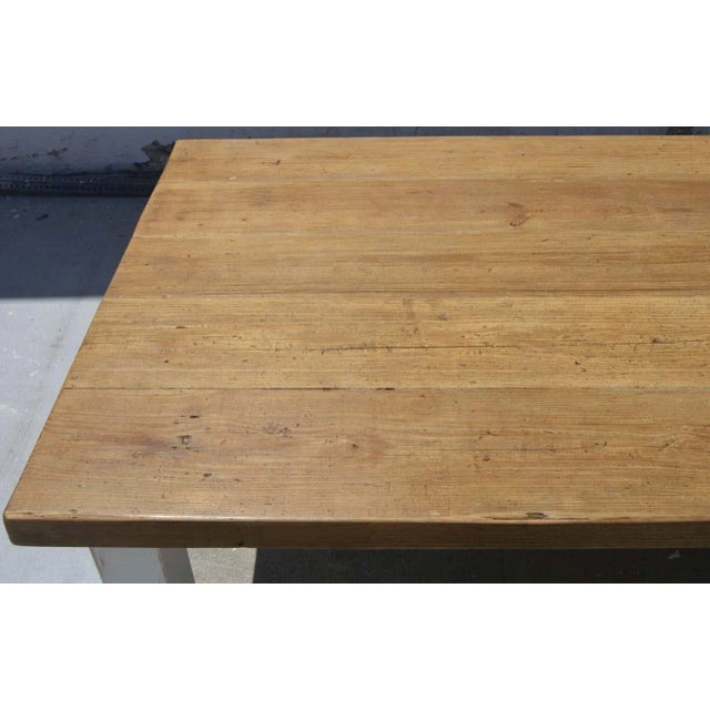Wood Long Farm Table in Reclaimed Heart Pine by Petersen Antiques For Sale - Image 7 of 11