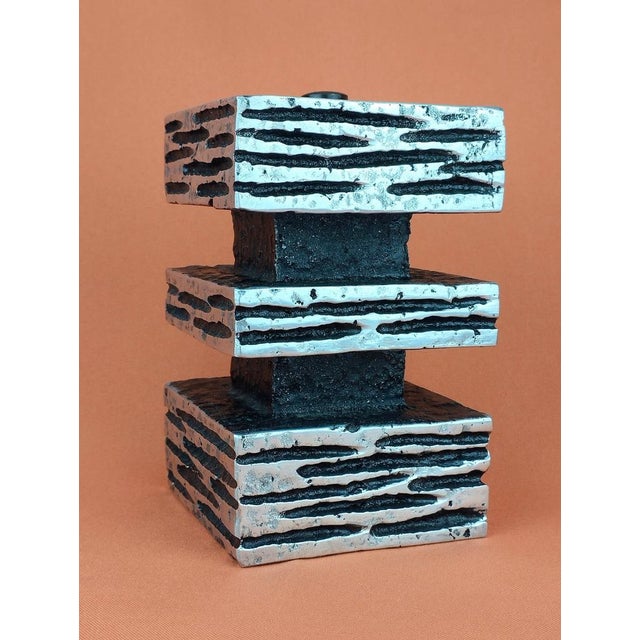 Brutalist Aluminum Candlestick, 1970 For Sale - Image 12 of 13