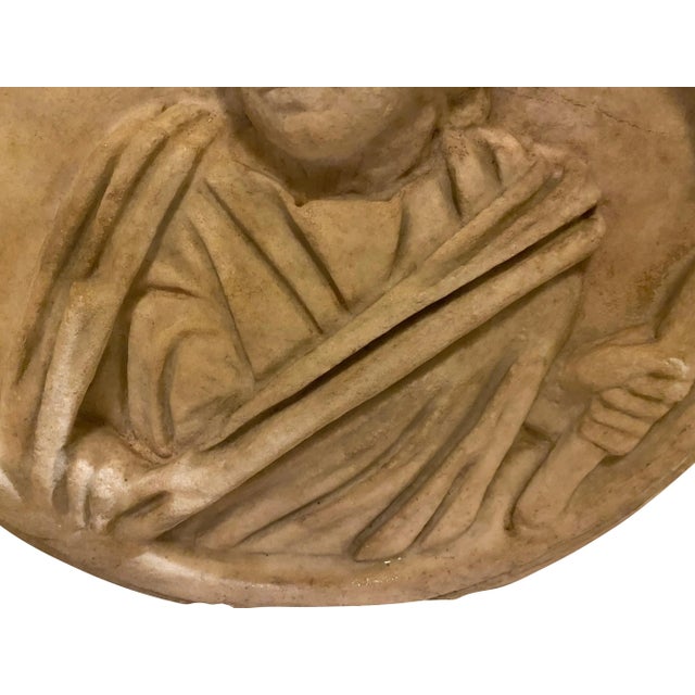 Brown Ancient Roman Carved Marble Roundel For Sale - Image 8 of 11