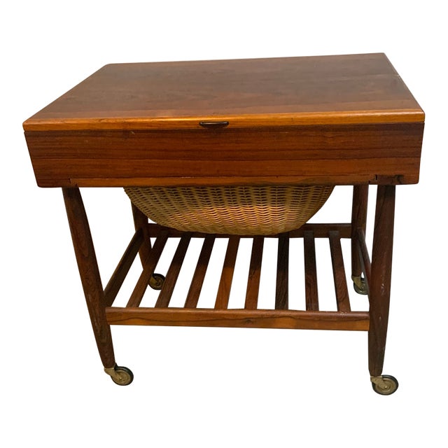1960s Danish Modern Rosewood Sewing Stand by Johansson For Sale