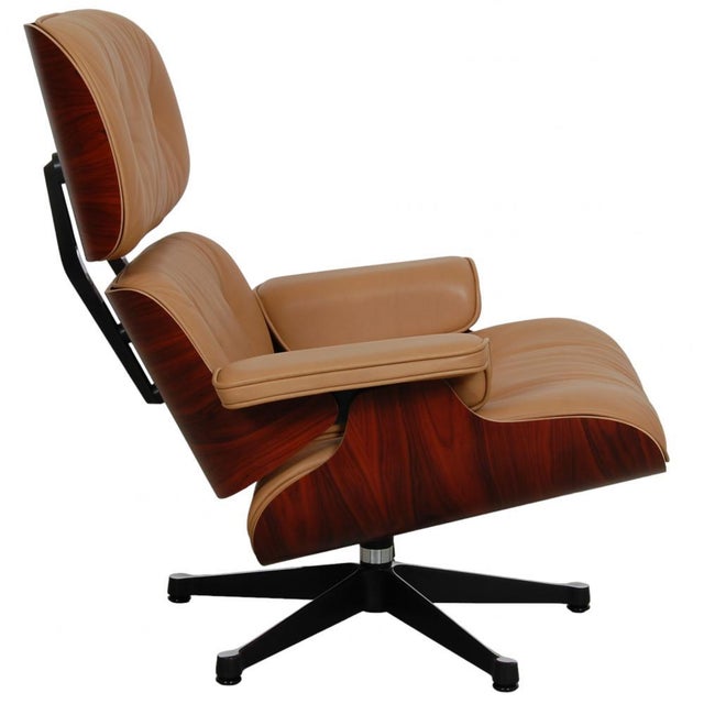 Lounge Chair with Ottoman in Caramel Coloured Leather by Charles Eames for Vitra, Set of 2 For Sale - Image 10 of 18
