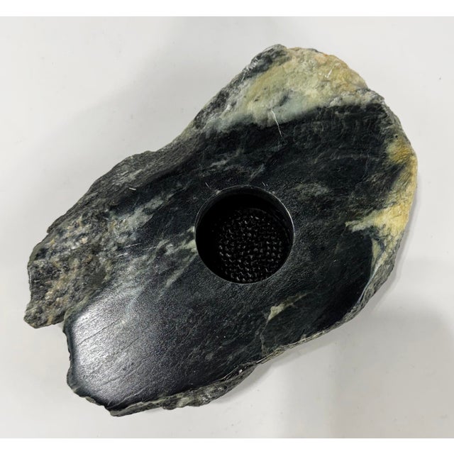 Organic Cut Stone Votive Holder For Sale - Image 9 of 9