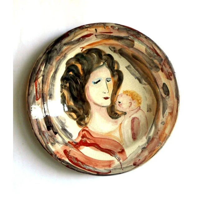 Italian Ceramic Art Pottery Plate by Trento Longaretti for Rossicone, 1980s For Sale - Image 9 of 9