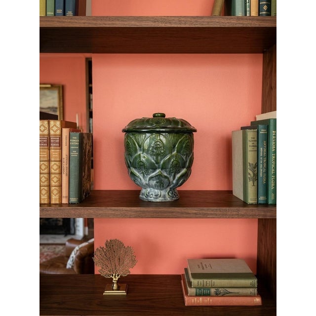 Vintage Mid-Century Modern Artichoke Footed Ceramic Jar With Lid For Sale - Image 9 of 10