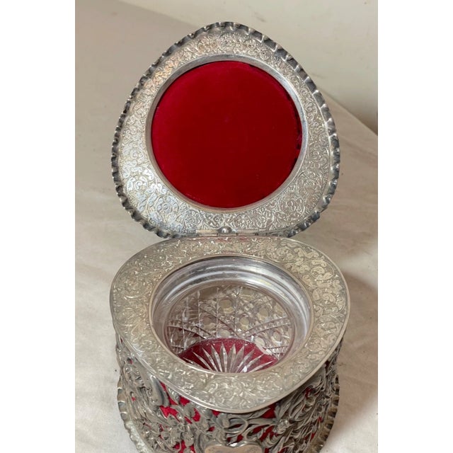 Antique Horton Allday Ornate Sterling Silver Heart Jewelry Ring Pin Cushion Box For Sale - Image 14 of 18