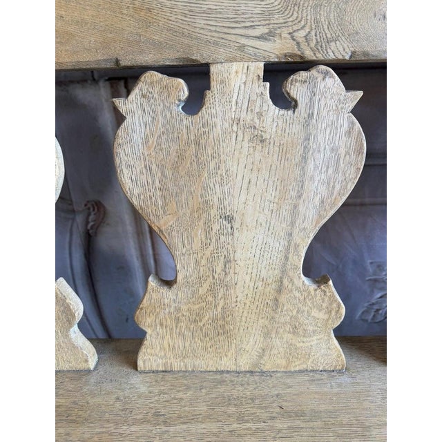 Rustic Hand-Carved Oak Benches, Pair, Folk Art / Spanish Colonial Style For Sale - Image 14 of 17