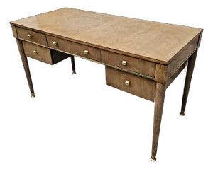 Mid-Century Modern Parquetry Top Writing Desk