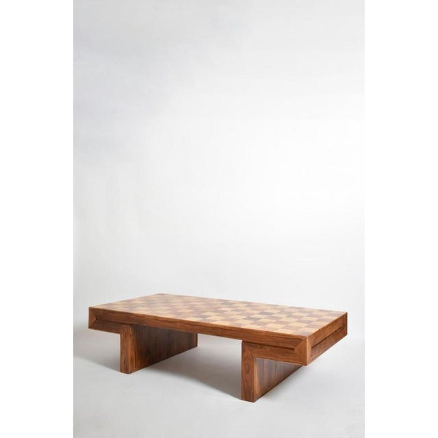 Vintage Chessboard Wooden Coffee Table, 1960s For Sale - Image 6 of 6