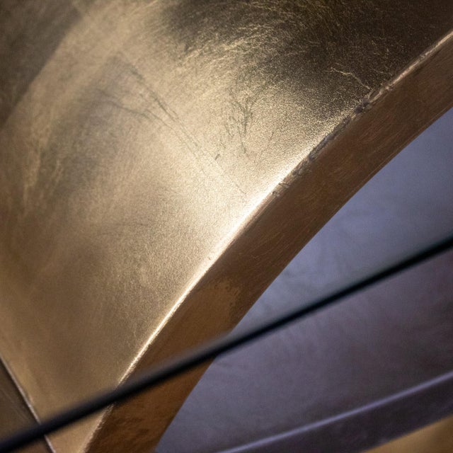 Gold Late 20th Century Art Deco Revival to Postmodern Sofa or Console Table Geometric Gold and Silver Leaf Base For Sale - Image 8 of 18