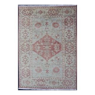 Hand-Knotted Light Blue & Coral Khotan Rug by Keivan Woven Arts 5'10 X 8'10 For Sale