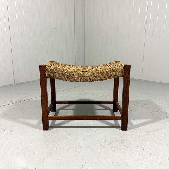 Stool in the style or by Erich Dieckmann, Germany. Very nice shaped plaited cord seat, wooden frame. 1950’s. In good...