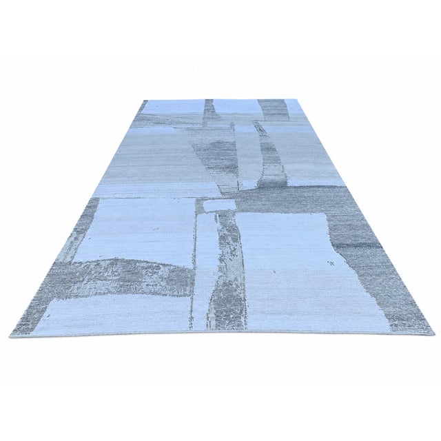 Rh Nihal Wool Rug – 10' × 14' Multi Grey | 100% Hand-Spun Wool | Hand-Knotted | Abstract Geometric Design | Made in Nepal For Sale - Image 14 of 18
