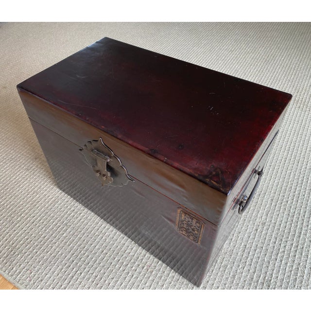 Antique Chinese Scroll Chest (Trunk) For Sale - Image 9 of 11