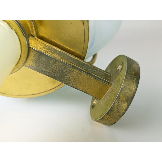 Large Gilted Metal and Iridescent Murano Glass Sconce, 1940s For Sale - Image 15 of 16