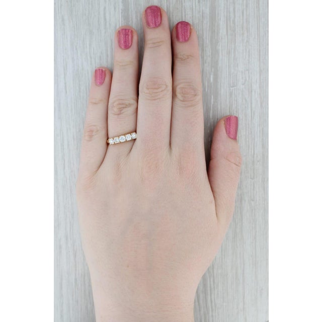 Gold 0.85ctw Diamond Wedding Band 14k Yellow Gold Size 8 Stackable Anniversary Ring For Sale - Image 8 of 9