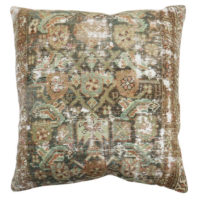 Brown Vintage Zabihi Collection Turkish Oushak Large Rug Pillow - 1'7" x 1'8" For Sale - Image 8 of 10
