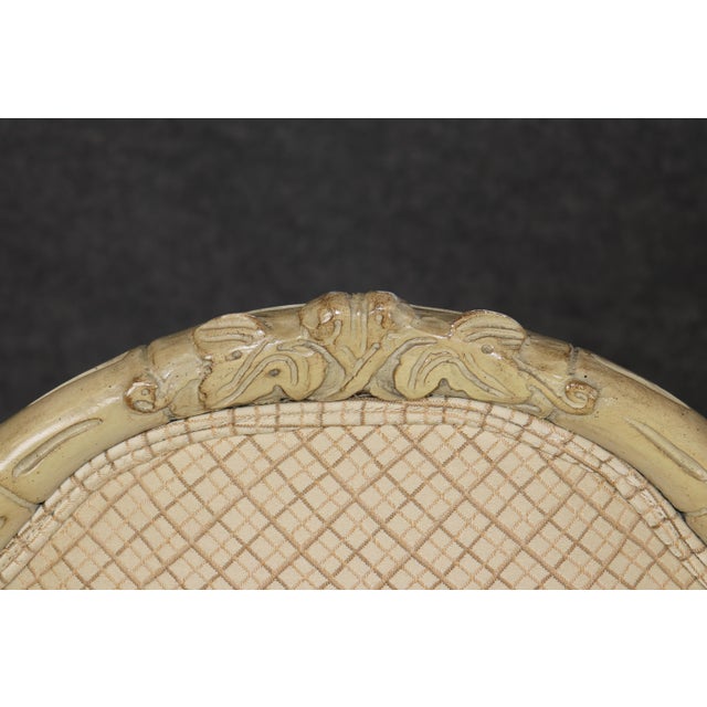 Pair of Painted Faux Bamboo Hollywood Regency French Inspired Armchairs For Sale - Image 9 of 13