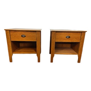 A Pair of Sauder One Drawer Nightstands For Sale