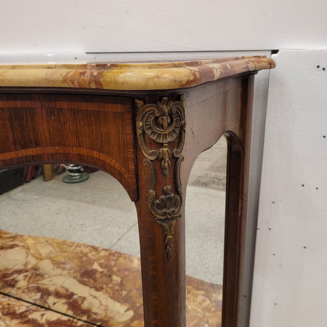 Napoleon III Console Table in Wood witth Marble and Mirror For Sale - Image 14 of 18