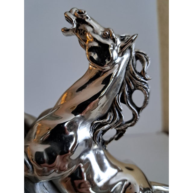 Late 20th Century Ottaviani Sterling Silver Stallion Clock For Sale In Tampa - Image 6 of 12